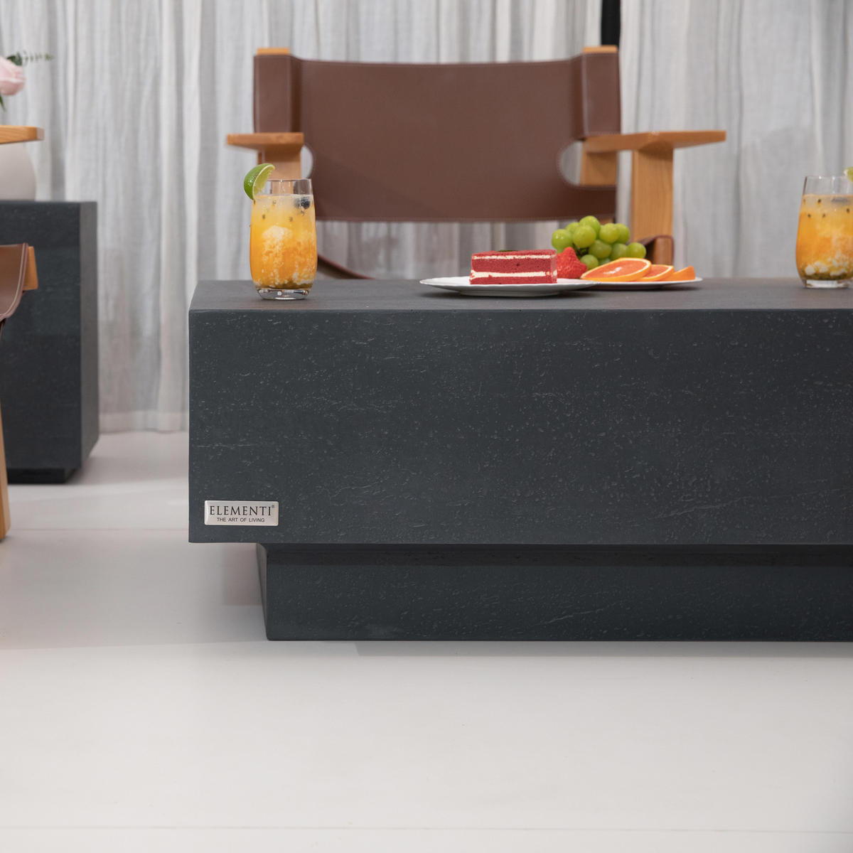 COUCHTISCH TEVERE aus GF-Beton Rechteck, Wetterbeständig, 86x86x36 cm - Dunkelgrau, Naturmaterialien (86/86/36cm) - Elementi