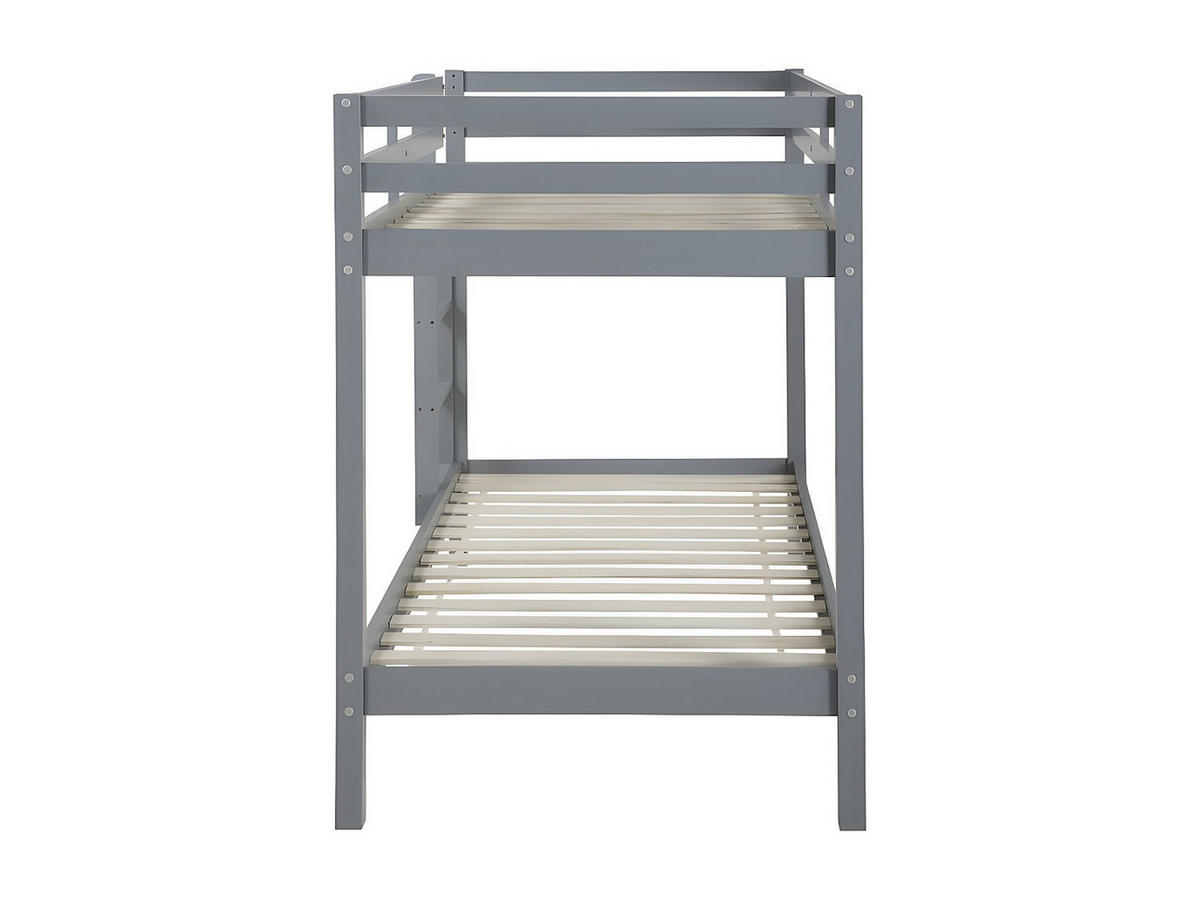 ETAGENBETT - 2x 90 x 190 cm - Kiefer massiv - Grau - ANICET II - Grau, Holz (97/198cm) - Vente-Unique