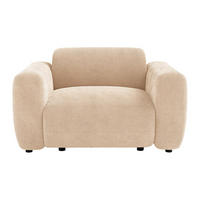SESSEL mit gerader Rückenlehne - 1 Person - samt - beige Pogni - Beige, Textil (130/67/97cm) - Vente-Unique