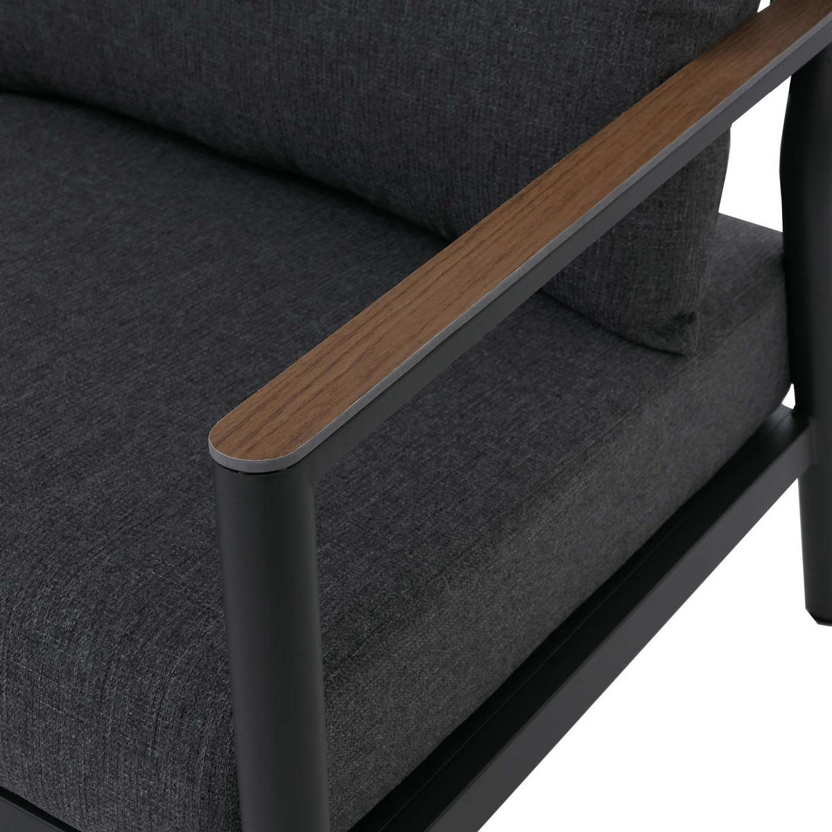 GARTENGARNITUR Lounge-Set Dunkelgrau - Grau, Metall - PROREGAL