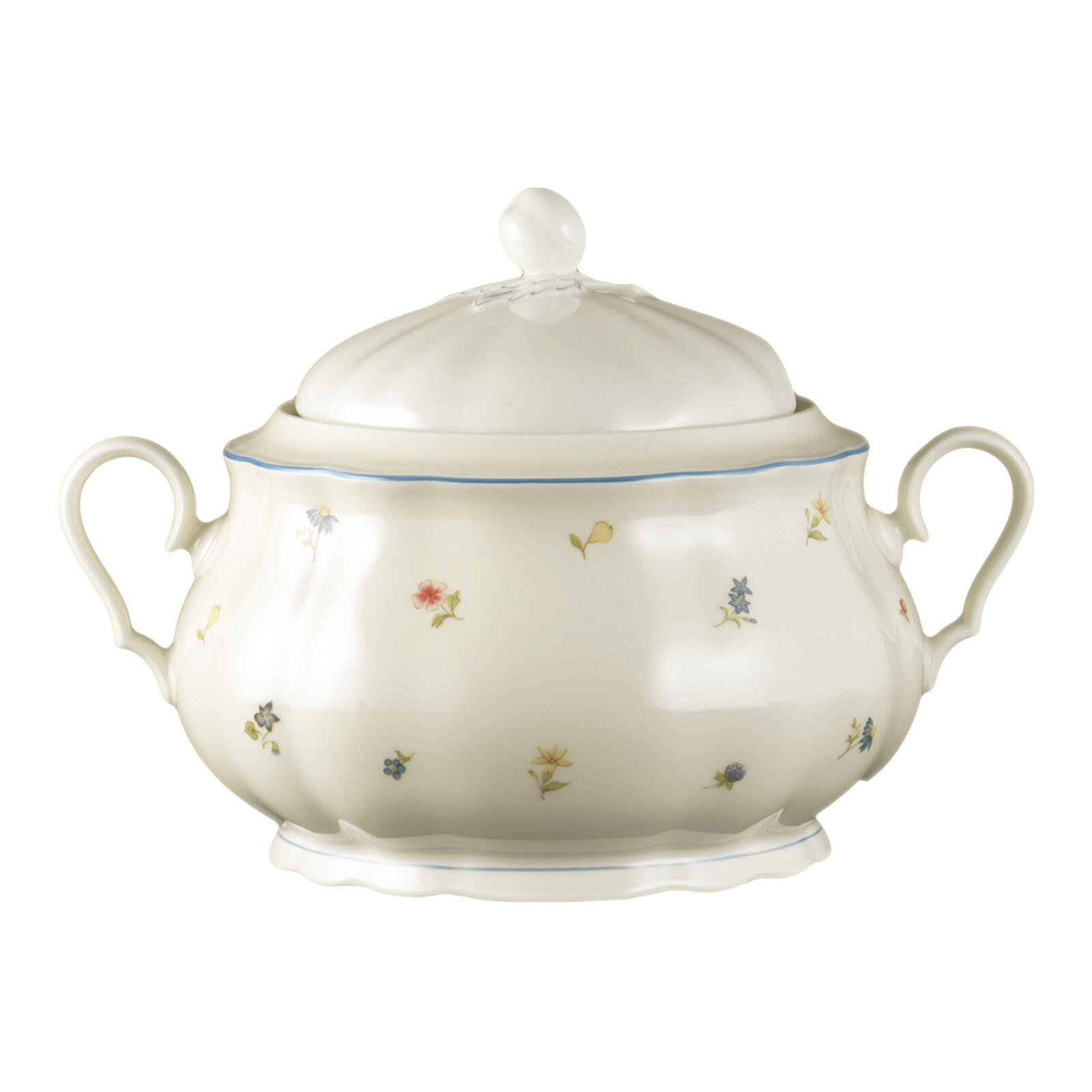 TERRINE MIT DECKEL Marieluise Elfenbein Streublume bunt 3,05 l - Multicolor, Keramik (28.5cm) - Seltmann Weiden