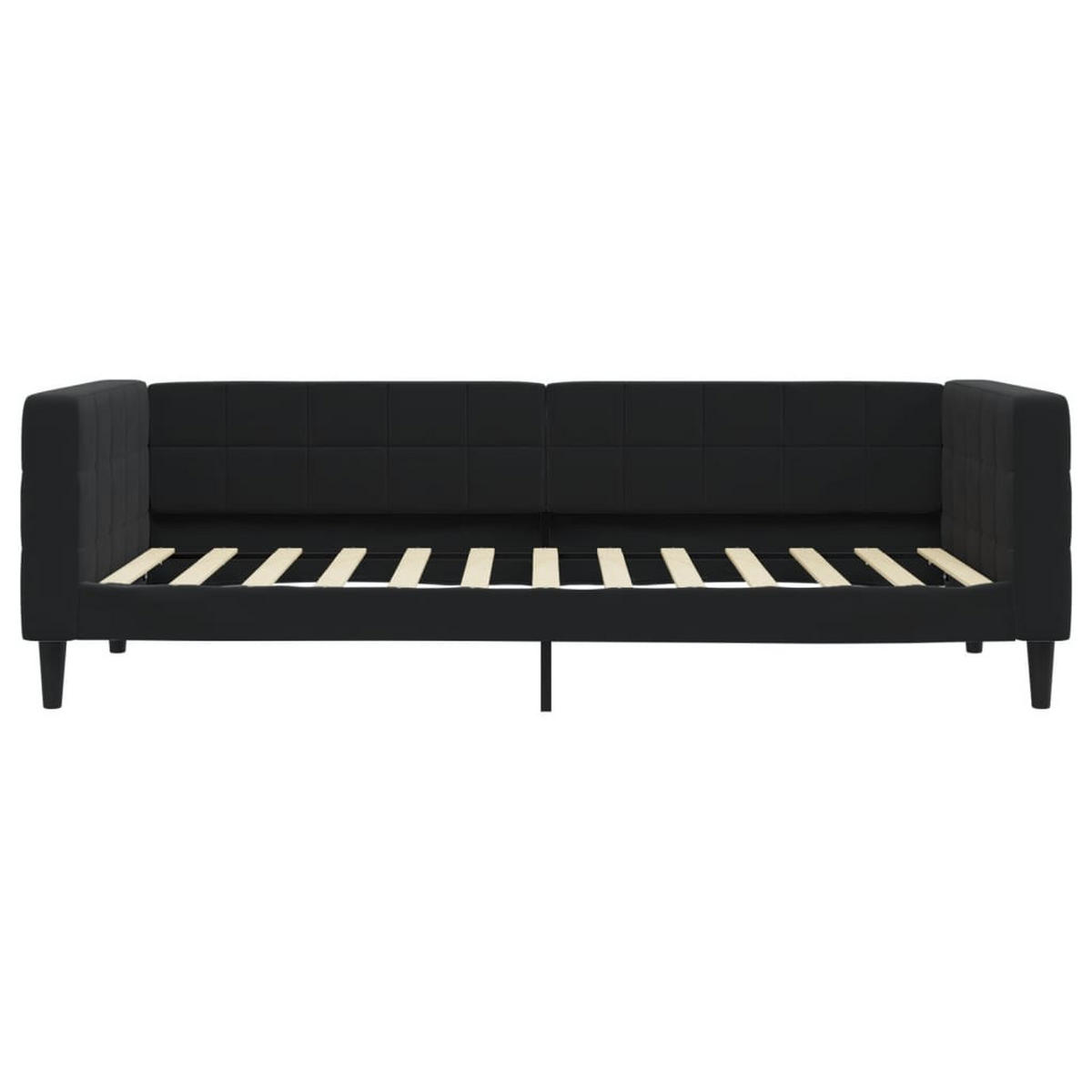 TAGESBETT Schwarz 90/200 Cm Samt - Schwarz, Textil (90/200cm) - vidaXL