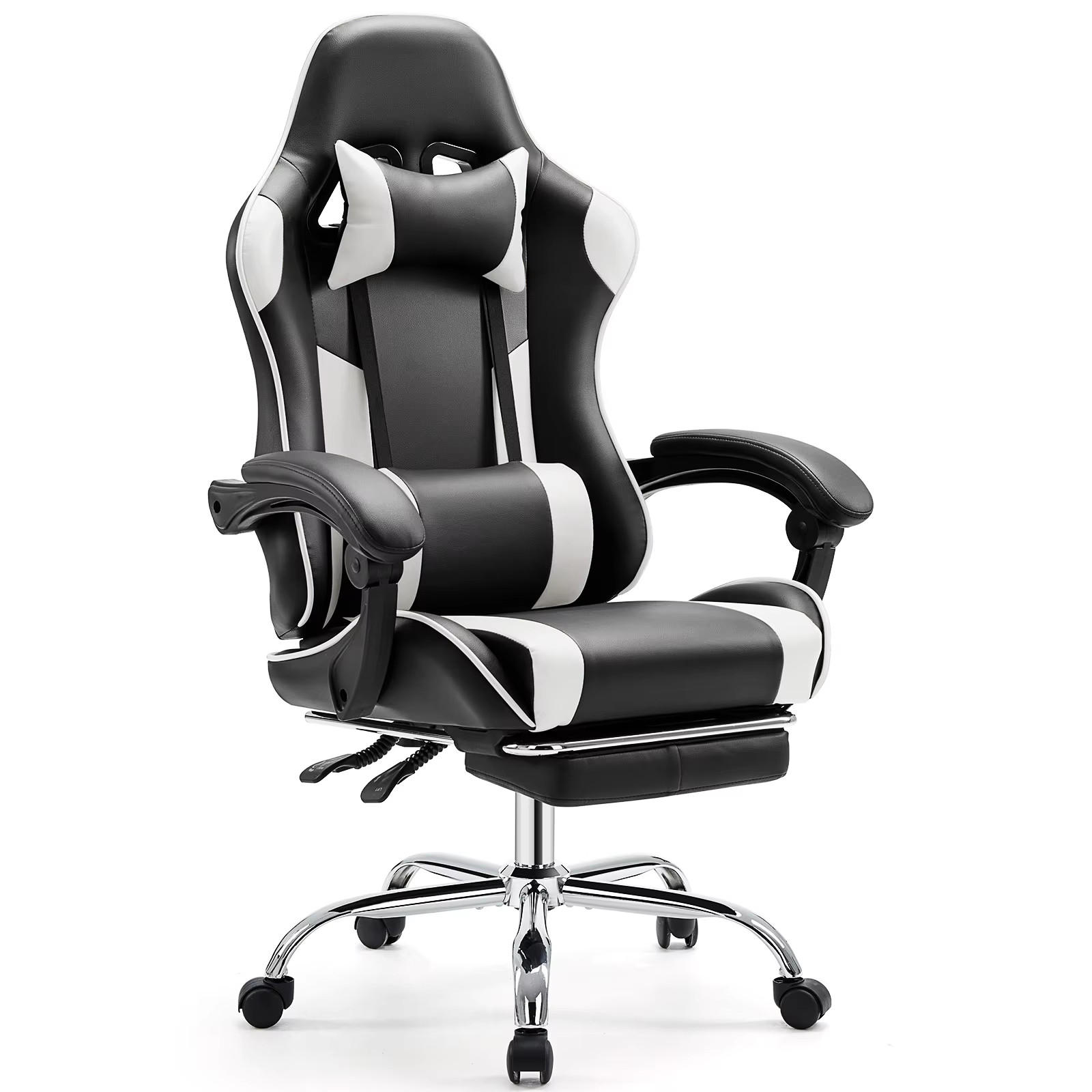 GAMINGSTUHL PU-Leder Ergonomischer Computerstuhl Weiß - Weiß, Metall (55.55/133/52cm) - Kaket