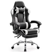GAMINGSTUHL PU-Leder Ergonomischer Computerstuhl Weiß - Weiß, Metall (55.55/133/52cm) - Kaket