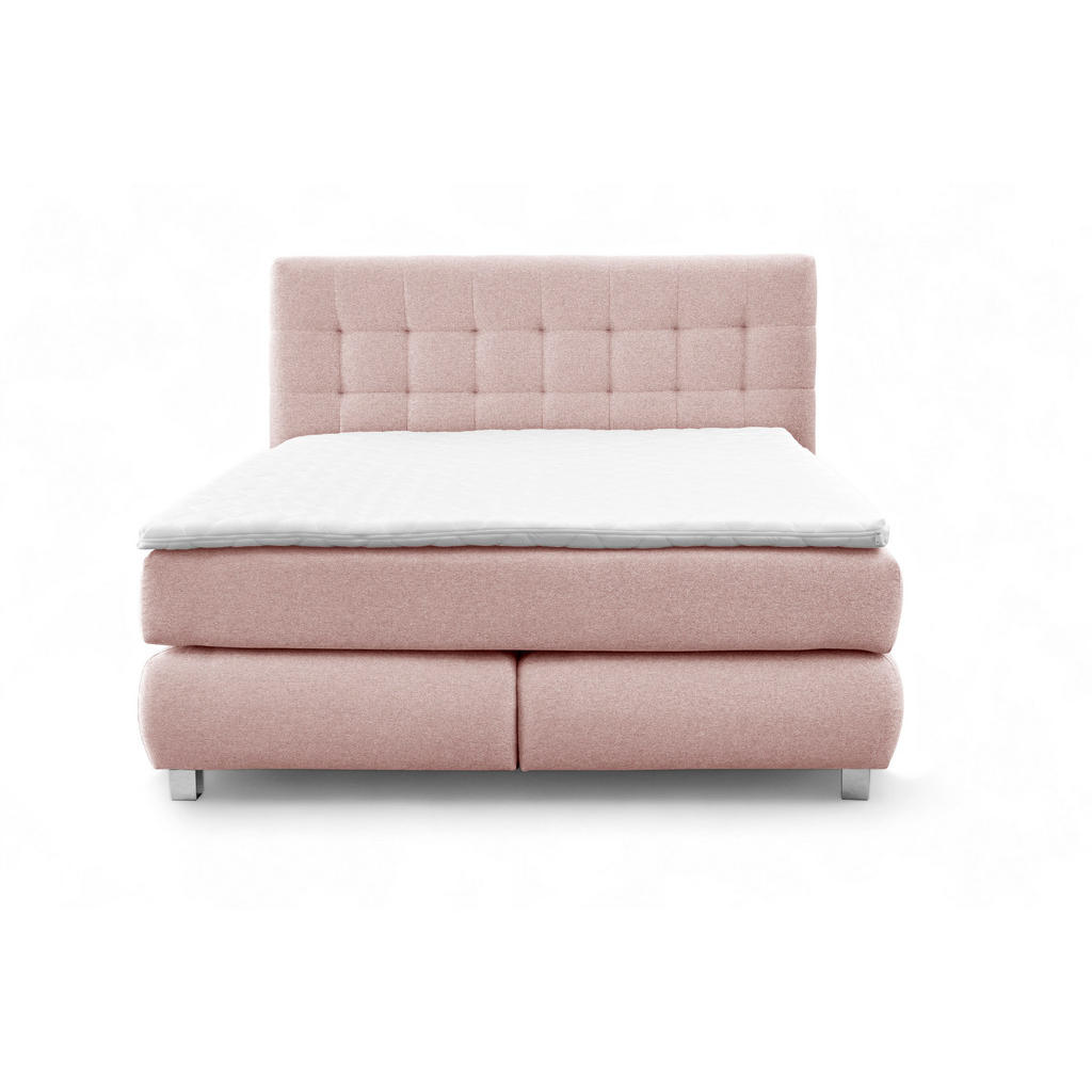 Thumbnail - AN-Moebel 4u Boxspringbett, Rosa, Textil, H3, 180x200 cm, Schlafzimmer, Betten, Boxspringbetten