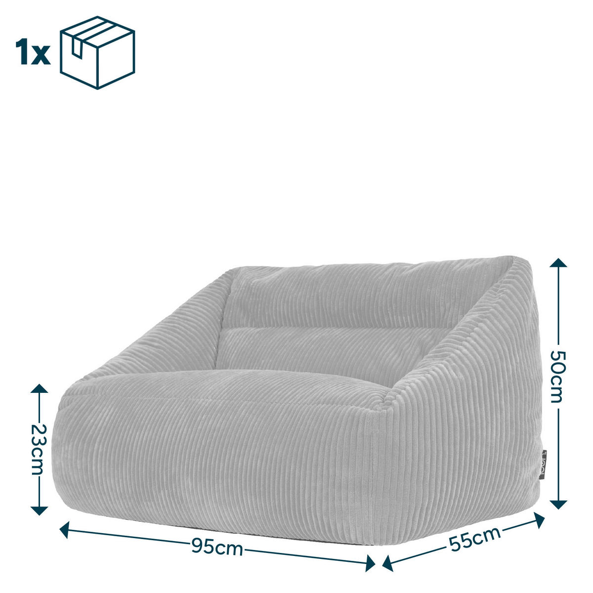 KINDERSITZSACK Sofa Cecilia - Salbeigrün, Textil (95/44/55cm) - icon