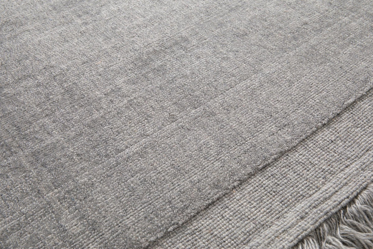 TEPPICH handgefertigt Wolle Baumwolle grau - Grau, Naturmaterialien (200/290cm) - AFK Living