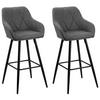 BARSTUHL 2er-Set Polsterbezug Grau Darien - Grau, Textil/Metall (44/104/41cm) - Beliani