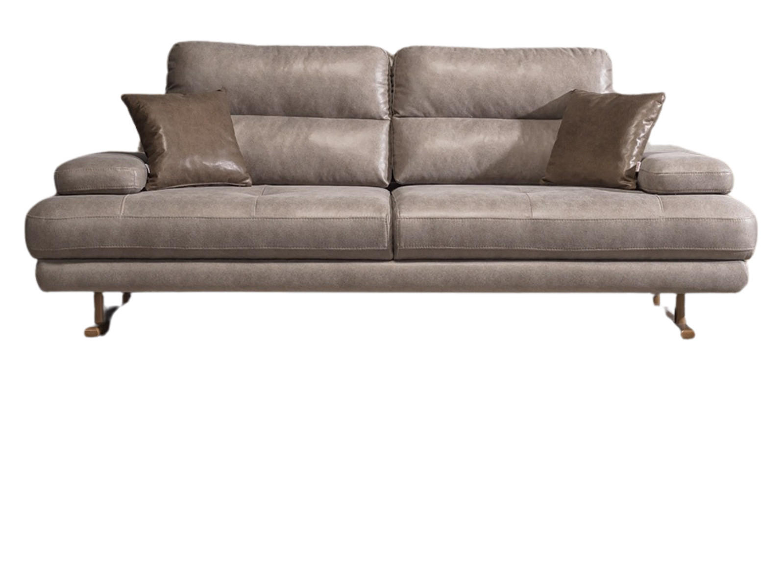 SOFA Quatro 3-Sitzer Nubuk Taupe - Taupe, Holz/Textil (240/90/105cm) - Villa Möbel
