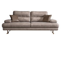 SOFA Quatro 3-Sitzer Nubuk Taupe - Taupe, Holz/Textil (240/90/105cm) - Villa Möbel