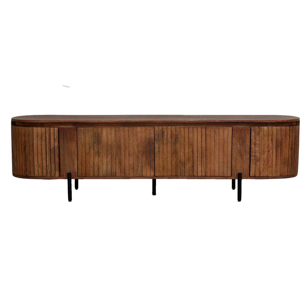 TV-SCHRANK aus Mangoholz 200cm, Natürlich - Braun, Holz (200/55/40cm) - Giga Meubel