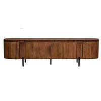 TV-SCHRANK aus Mangoholz 200cm, Natürlich - Braun, Metall (200/55/40cm) - Giga Meubel