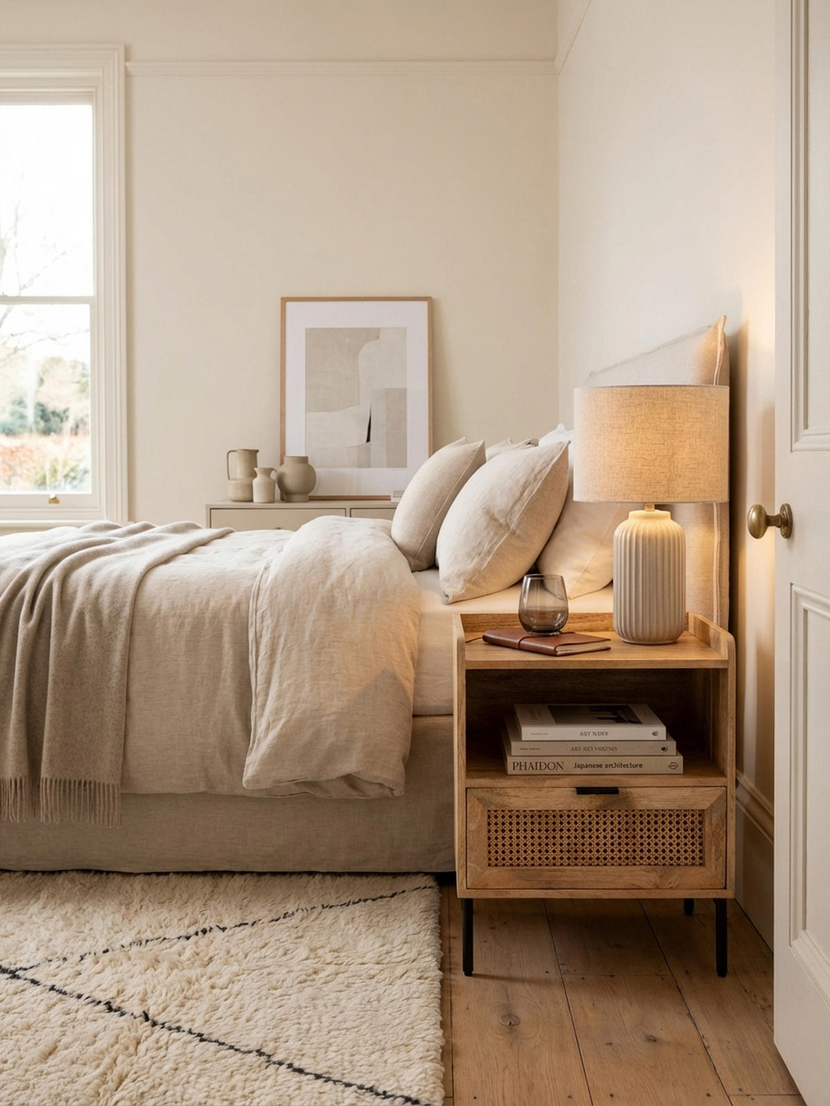 NACHTTISCH – Mango Massivholz/Rattan, 50x60x40 cm, 1 Schublade, Wiener Geflecht - Schwarz/Braun, Holz/Metall (50/60/40cm) - KADIMA DESIGN