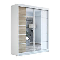 SCHWEBETÜRENSCHRANK 180 CM KRINO Farbe: Weiß / sonoma / weiß - Weiß/Braun, Holzwerkstoff (180/215/59.5cm) - A&J MöbelLand