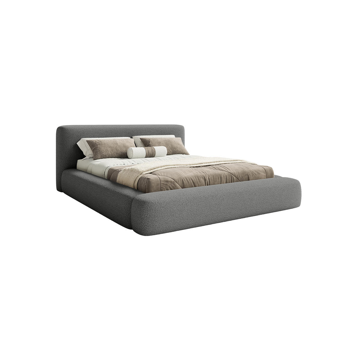 POLSTERBETT Fummo 200x200 cm, Dunkelgrau - Dunkelgrau, Textil (200/200cm) - Fedve