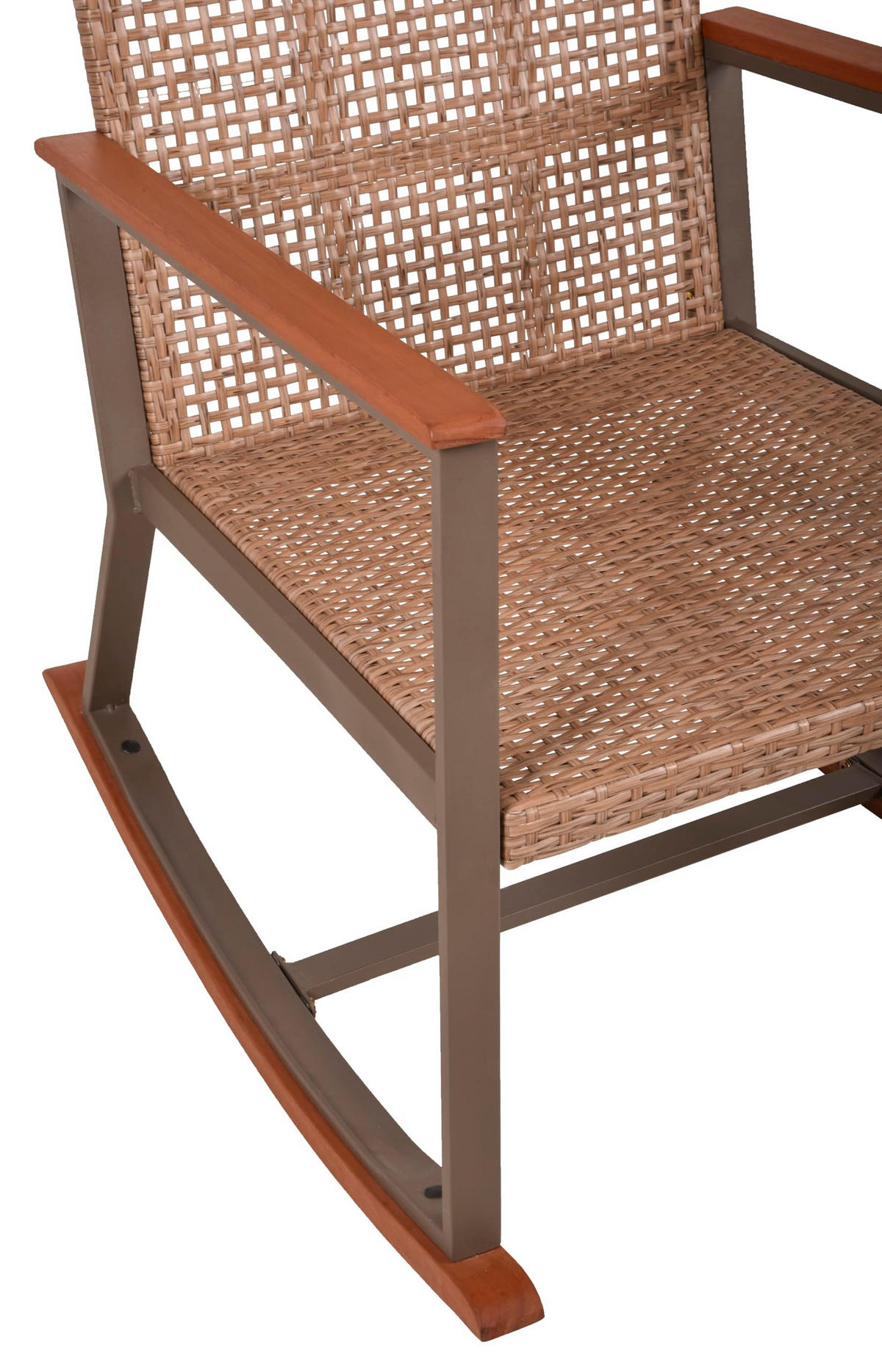 OUTDOOR-SCHAUKELSTUHL Mainz mit Beistelltisch Hellbraun Gartenstuhl - Hellbraun, Holz (45/45/45cm) - DELUKE