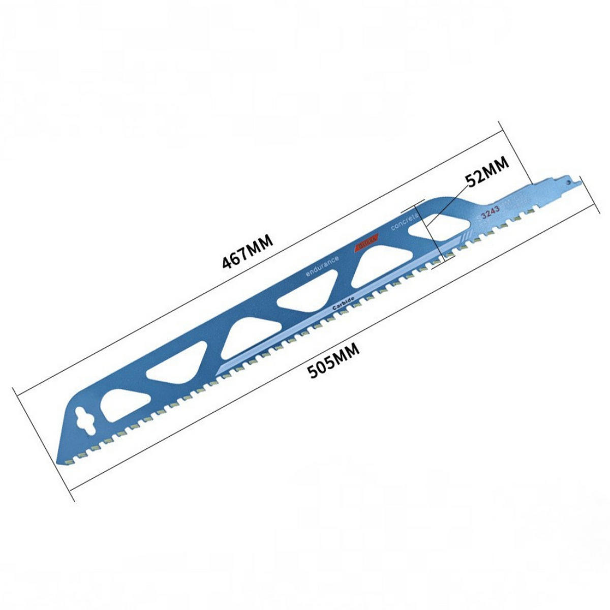 SÄGEBLATT - geeignet für Porenbeton, Ziegel, Zementplatten und Beton, 505 mm lang. - Blau, Metall (50.5/5.2/1cm) - DCA