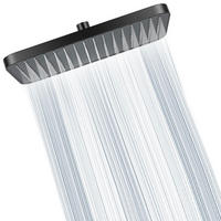 DUSCHKOPF 13 Zoll Quadratisch Matt Schwarz - Schwarz, Metall (21/12.7/32cm)
