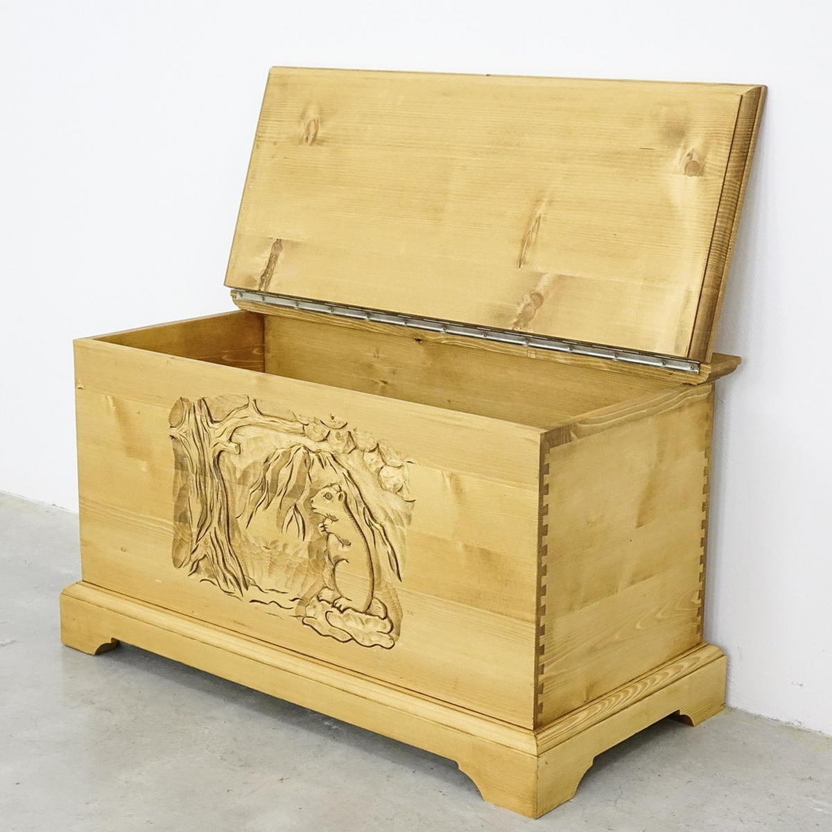 TRUHENBANK aus Massivholz JAGNA - Honig, Holz (90/50/45cm) - Seart