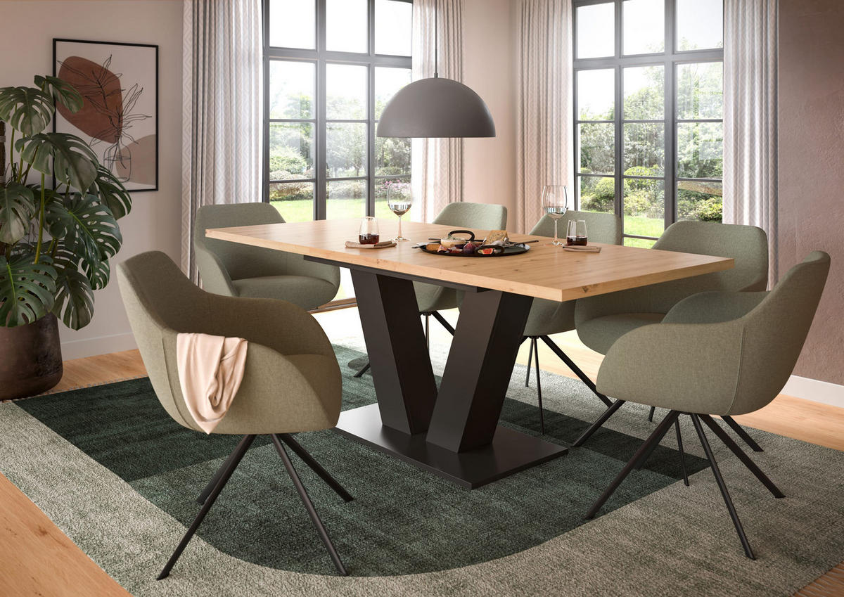 ESSTISCH Velo (B/H/T: ca. 150/76/90 cm) in grau/Artisan Oak Nachbildung - Grau, Holzwerkstoff (90/150/76cm)