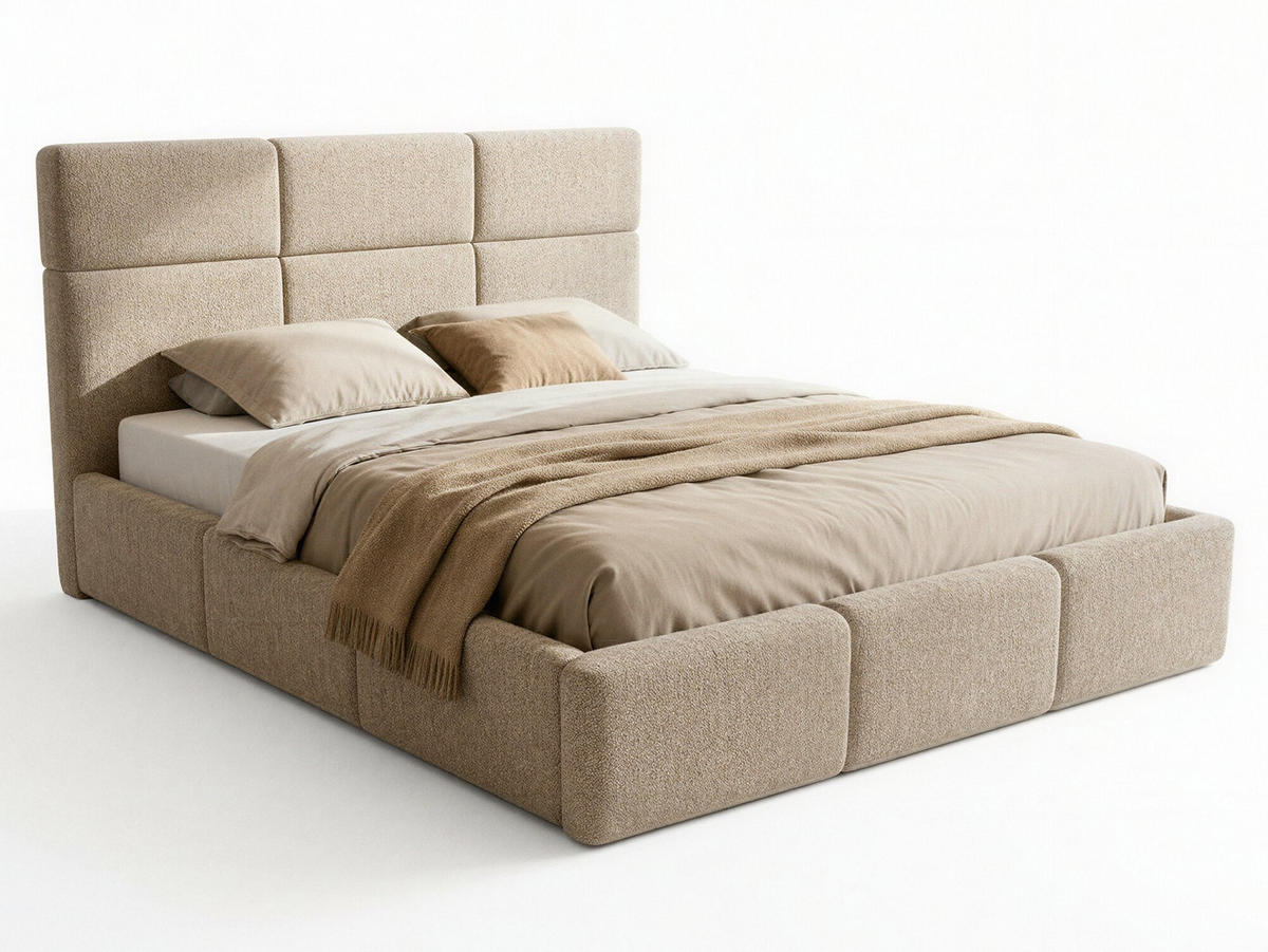 POLSTERBETT Celine - Eichefarben/Creme, Holz/Kunststoff (180/200cm) - Sofnet