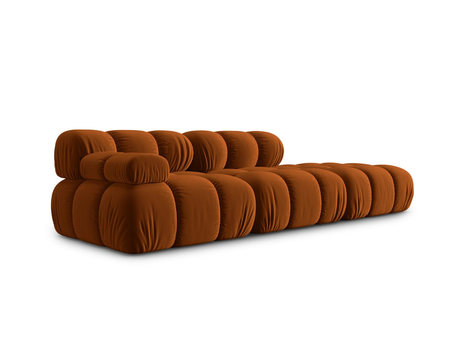 MODULARES-SOFA rechts Bellis aus Samt terrakotta 4 Sitzplätze - Terracotta, Textil (94/63/282cm) - Micadoni