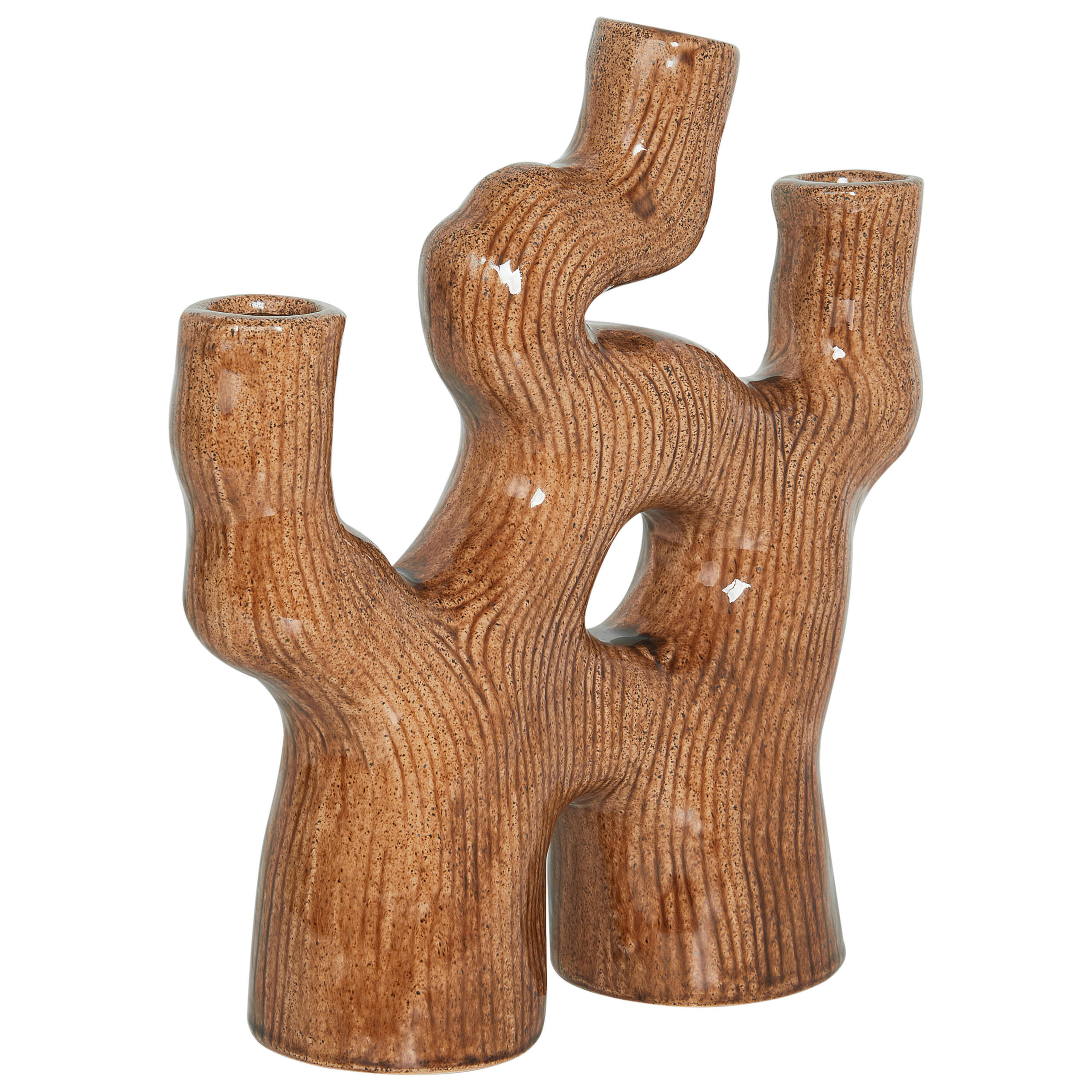 BLUMENVASE Steinzeug braun Barbus - Braun, Stein (31cm) - Beliani