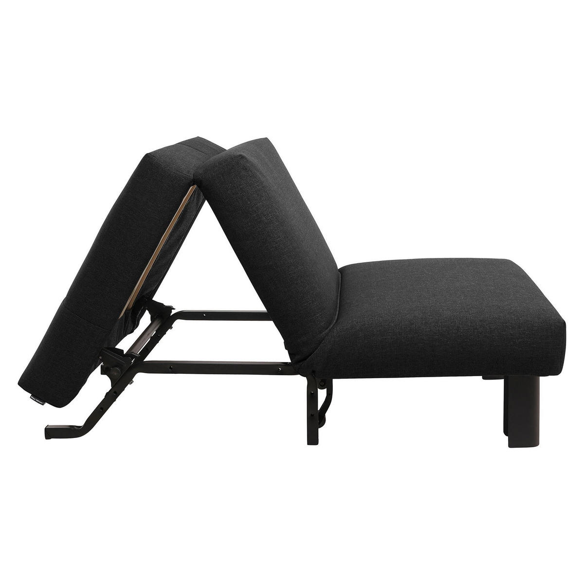 FALTSESSEL Kalomira Bezug Flachgewebe Metall schwarz / schwarz - Schwarz, Kunststoff (100/85/85cm) - 58aufmkessel