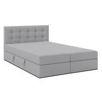 BOXBETT BELINAI 140x200 cm mit Bettkasten und Matratze - Grau - Schwarz/Grau, Holz/Holzwerkstoff (140/200cm) - AX Living