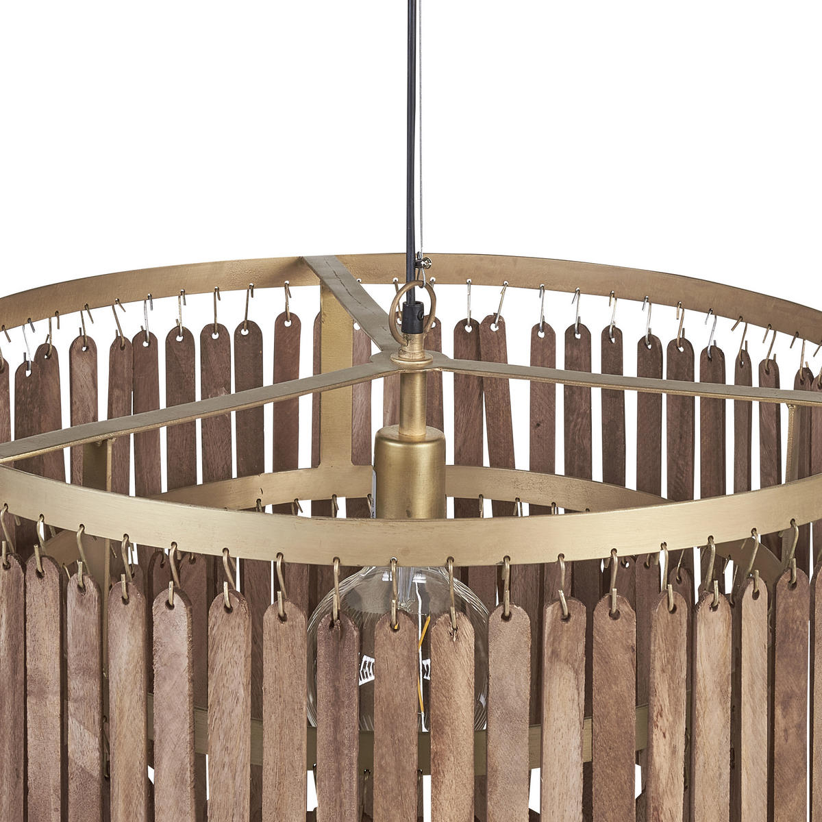 HÄNGELEUCHTE Kaveri 60/60/146 cm - Dunkelbraun, Holz (60/60/146cm) - Beliani