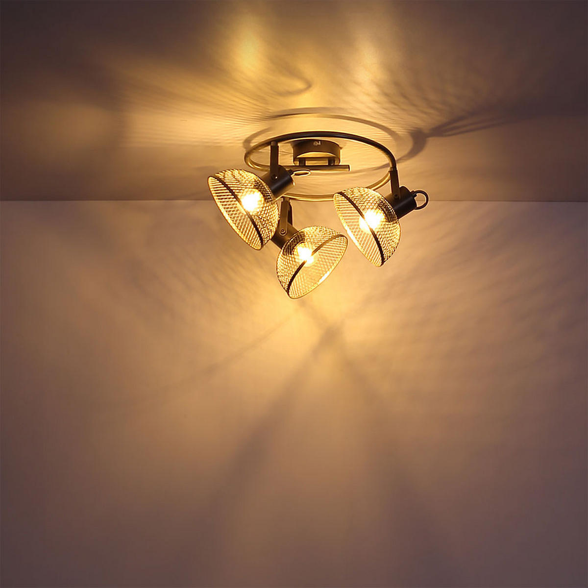 DECKENLEUCHTE MONIGA Metall Chrom Dunkel - Grau, Metall (30/30/20.6cm)