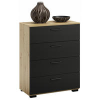 KOMMODE Roma Artisan Eiche-Schwarz 80/40/104 cm - Multicolor, Holzwerkstoff (80/104/40cm) - Matkam Möbel
