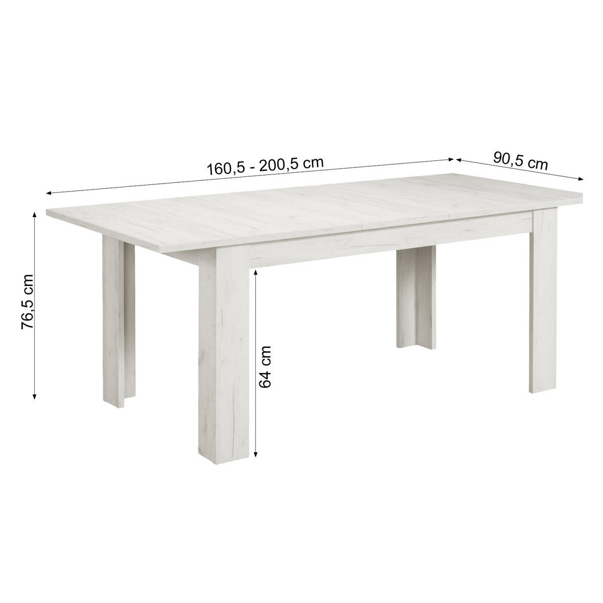 TISCHGRUPPE ausziehbar weiß 160-200/90 cm mit 4 Stühlen - Weiß/Grau, Holz/Textil (160/88/90cm) - Homestyle4u