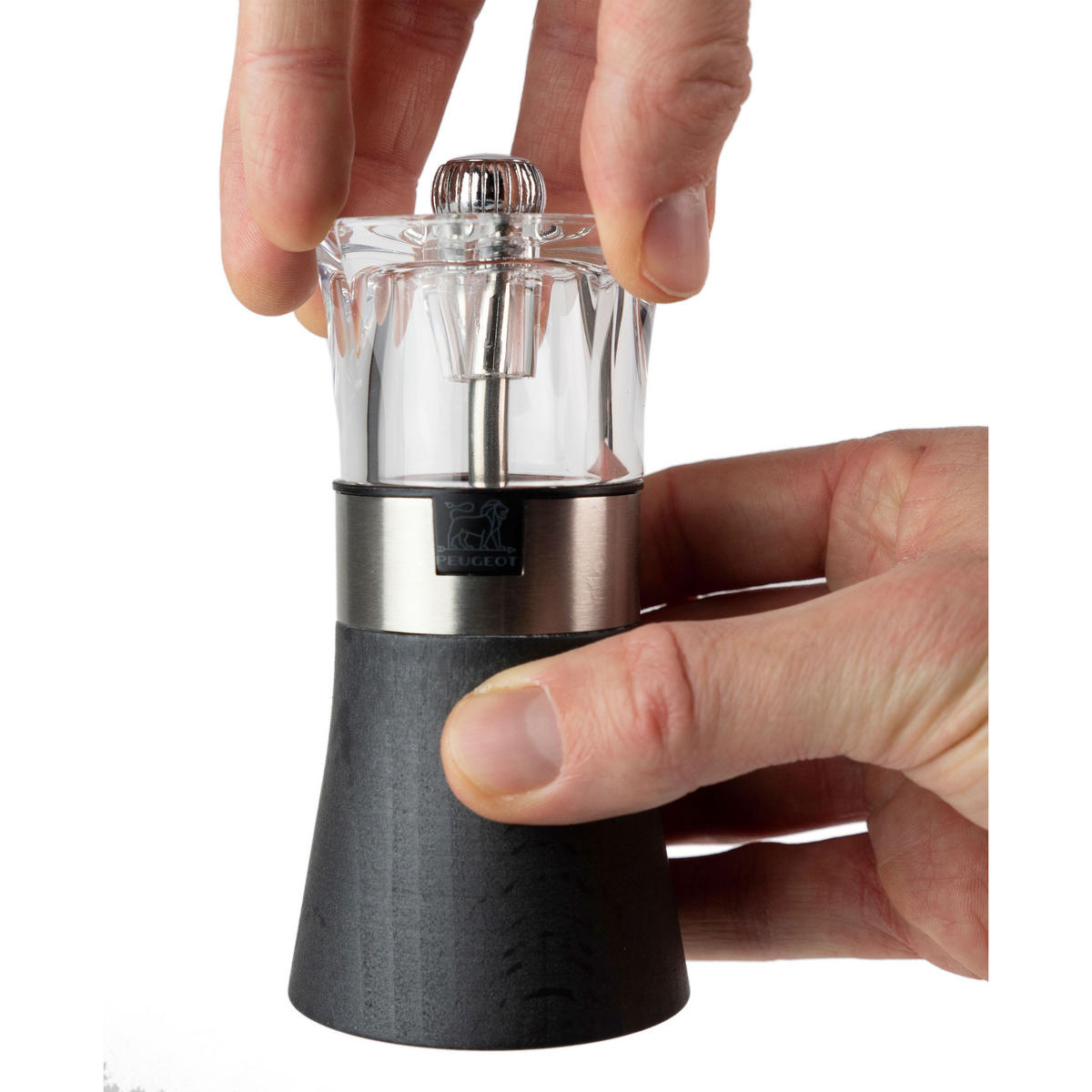 PFEFFERMÜHLE Oslo 12cm Buchenholz Graphit Stahlmahlwerk - Grau, Kunststoff (5.9/12/5.9cm) - PEUGEOT