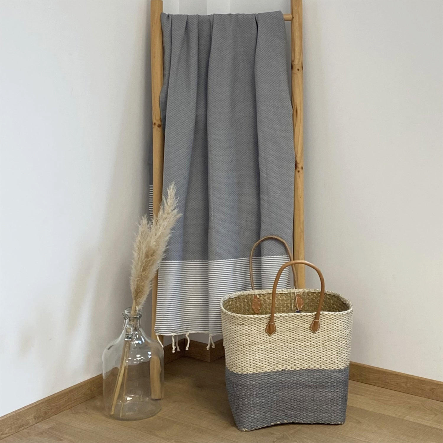 HAMAMTUCH Mikanda Grau 100x200 190g/m² - Grau, Textil (100/200cm) - LE COMPTOIR DE LA PLAGE