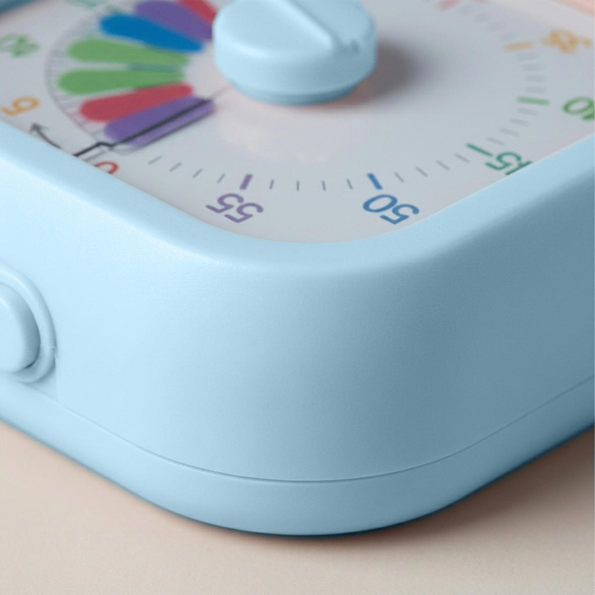 TIMER Blå visuell plast 60 minuter fyrkantig - Blå, Plast (9/9/4.5cm) - Relaxdays