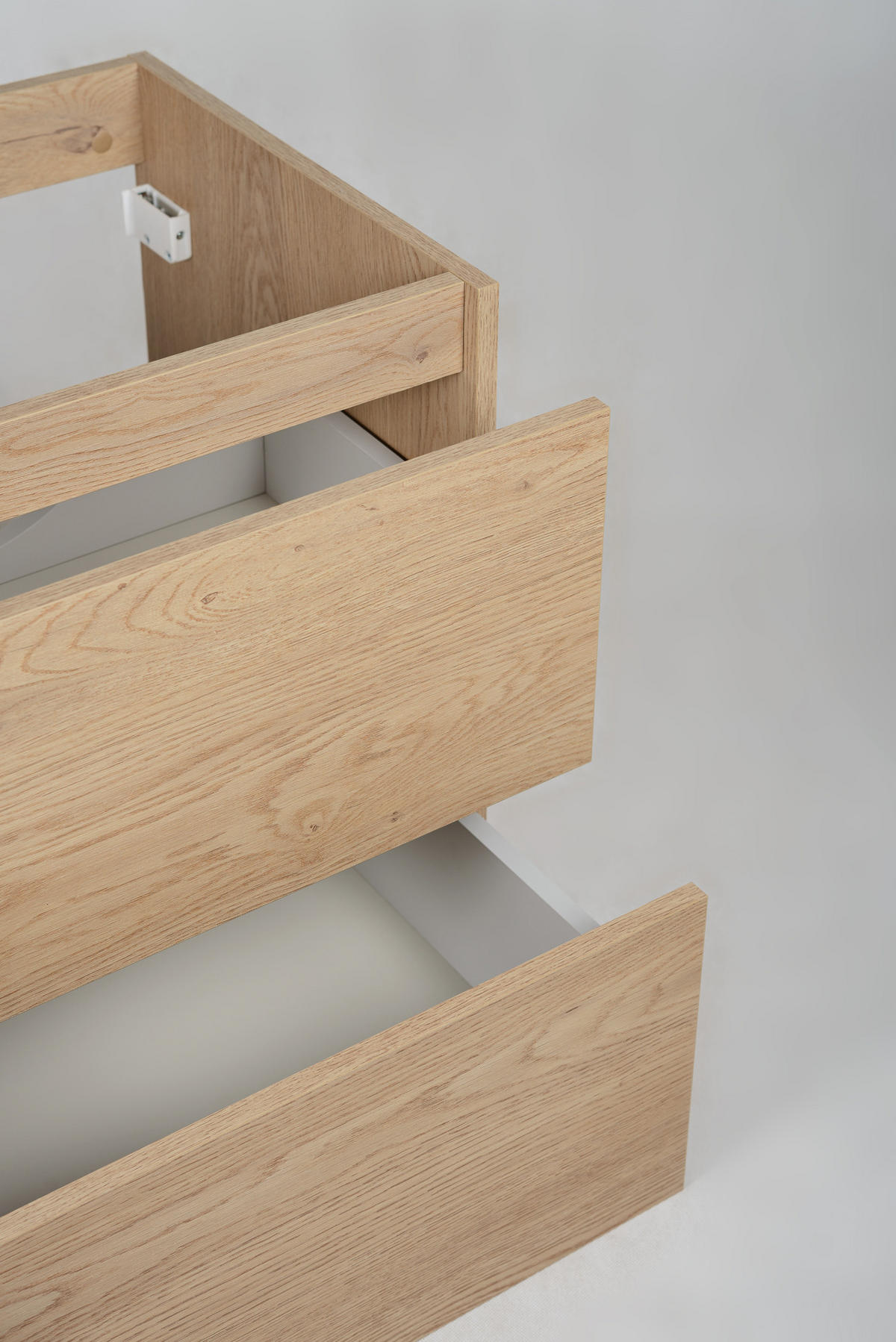 BADEZIMMERSCHRANK 140 cm (2 X 60 + 20) + TOP, Farbe: helle Eiche, 140 x 57 x 46 cm, mit Arbeitsplatte - Beige, Holzwerkstoff (140/57/46cm) - 3XE LIVING