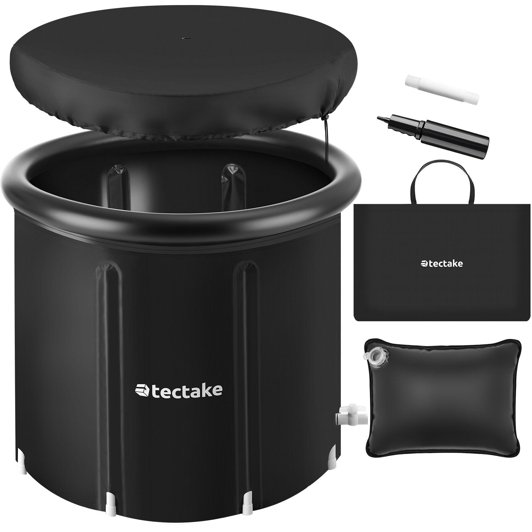 EISBADETONNE Helsinki,inkl. Tragetasche, Pumpe und Wasserkissen,schwarz - Schwarz, Kunststoff (90/75/90cm) - tectake