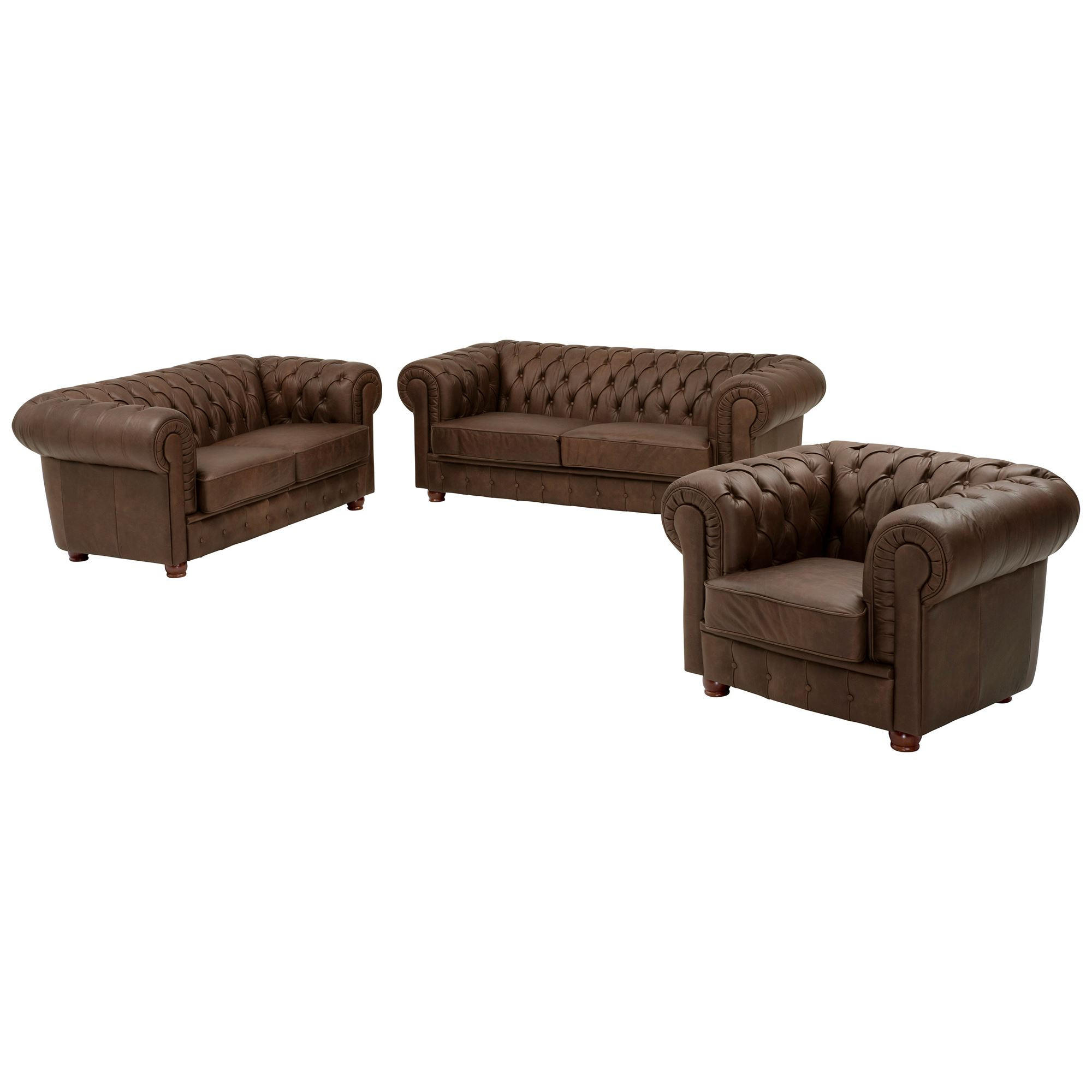 58aufmkessel Sofagarnitur Braun 200x76x98 cm