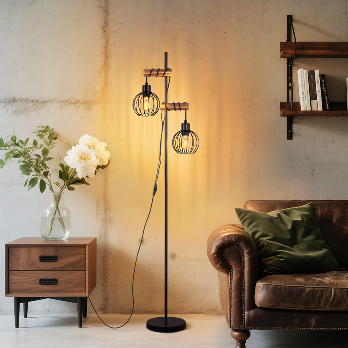 DECKENLEUCHTE Eldridge II 23/2.5/152cm - Eschefarben, Holz (23/2.5/152cm) - Nettlife