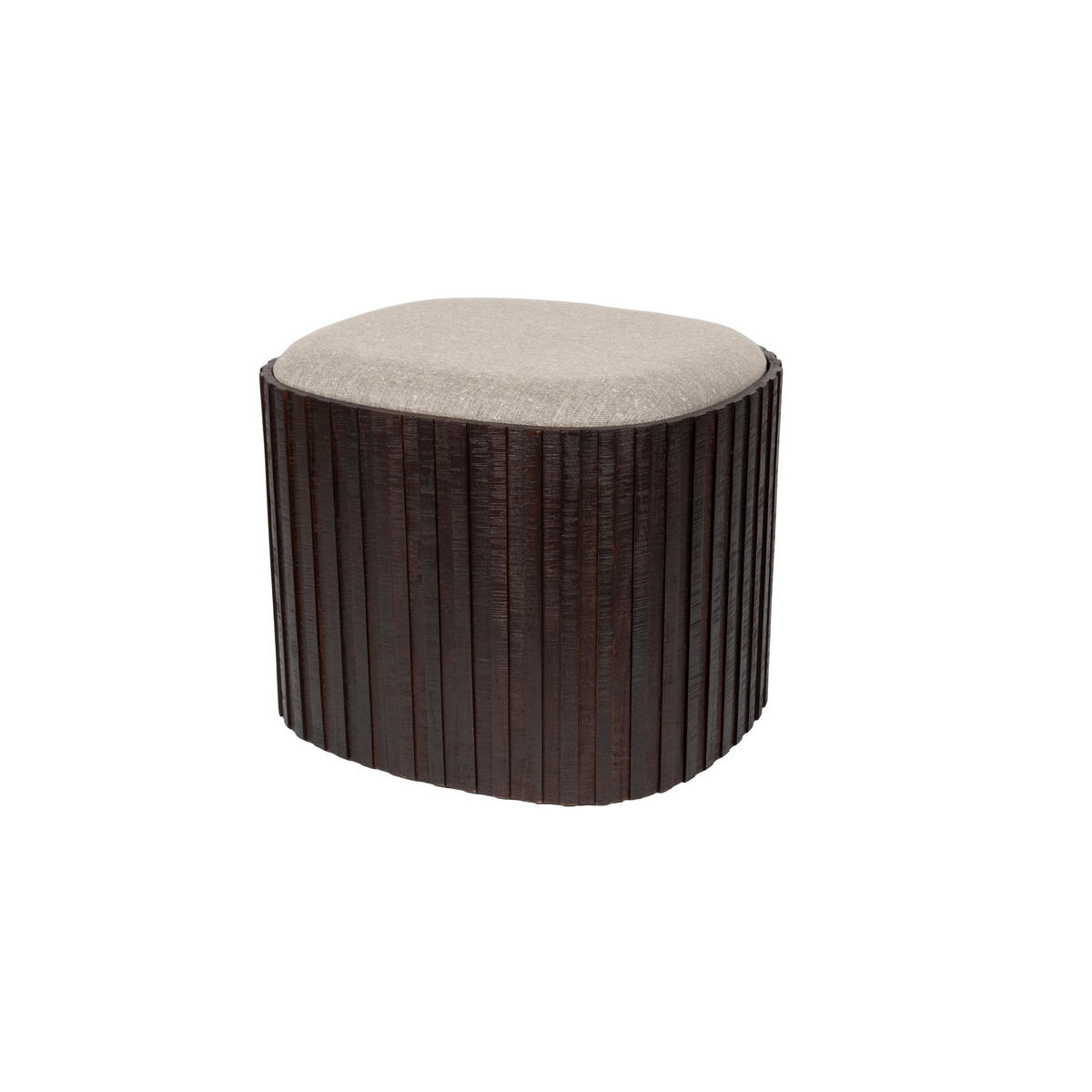 SITZHOCKER Bay Mit Stauraum Organisch Geformt - Beige/Braun, Holz (52/39/50cm) - Dutchbone