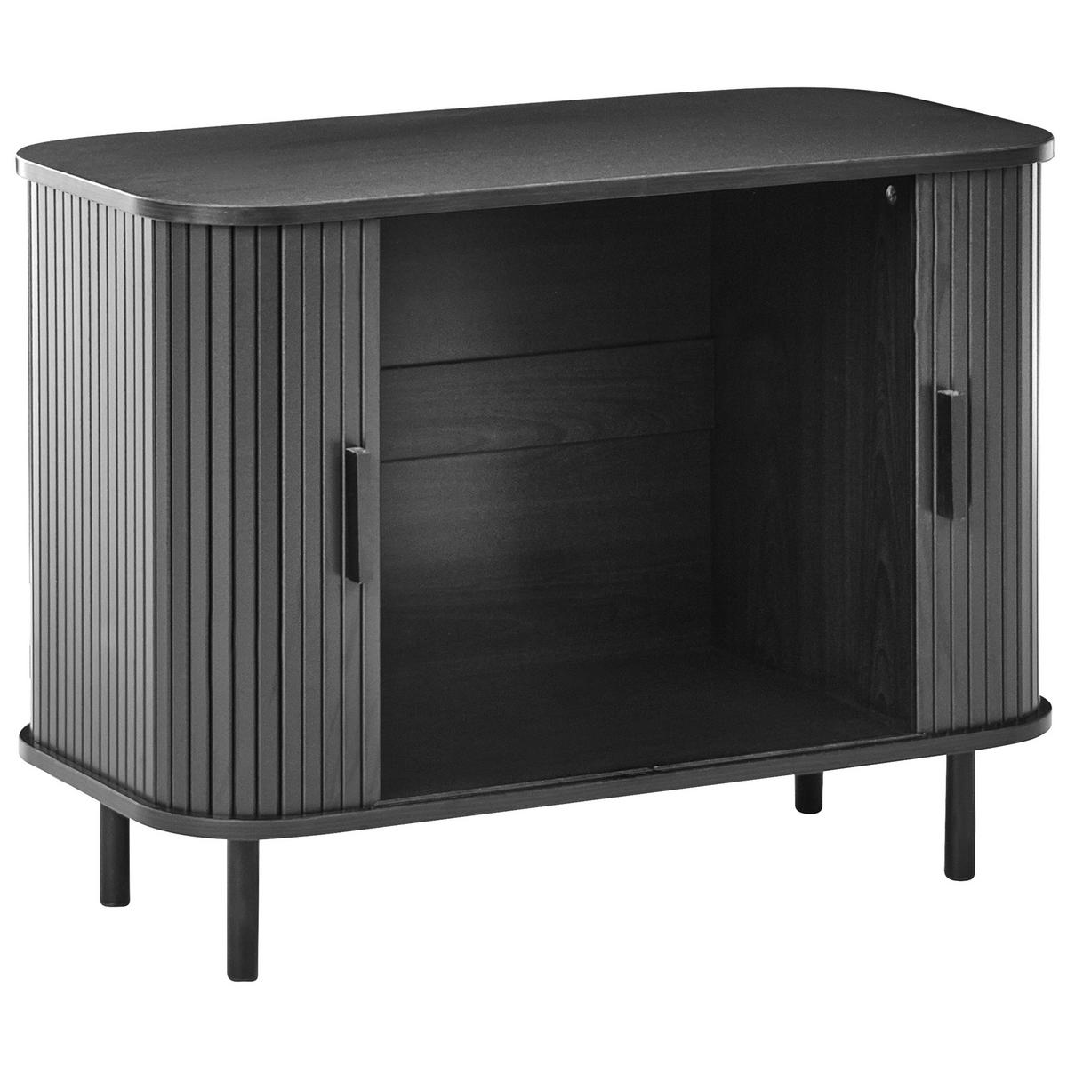 SCHRANK Schwarz Bradley - Schwarz, Holzwerkstoff (80/60/40cm) - Beliani