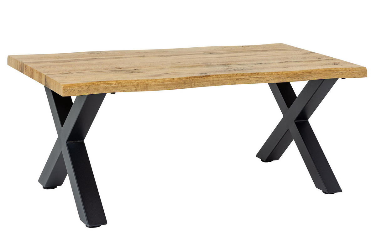 COUCHTISCH WILD Wildeiche rechteckig Braun|Schwarz 90cm - Schwarz/Braun, Holz/Metall (60/90/39cm) - riess-ambiente