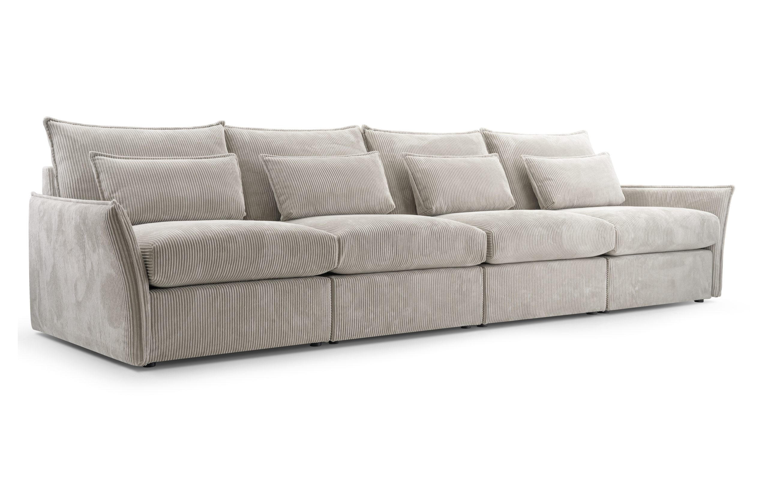 SOFA Modulare Lunde 5, 6 Sitzer, Hellgrau - Hellgrau, Textil (350/93/105cm) - Meblito