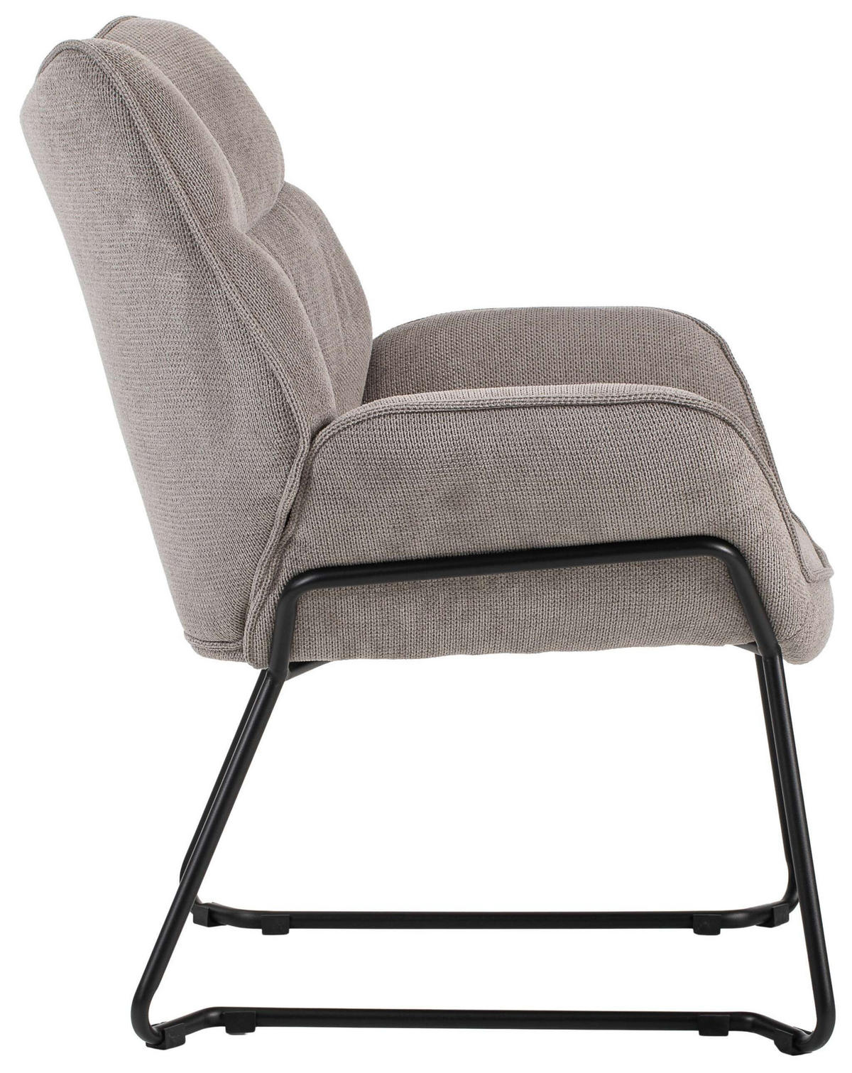 SESSEL Aliano hellgrau - Hellgrau/Schwarz, Textil/Metall (73/76/67cm) - Mr. Deko