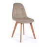 STUHL VEGAS im skandinavischen Stil - dunkelbeige - Samt Velours - Beige/Naturfarben, Holz/Kunststoff (47/86/42cm) - NEW HOME