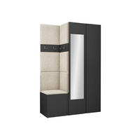 GARDEROBEN-SET Orion XXVI - Creme/Graphitfarben, Holzwerkstoff/Kunststoff (116/186/46cm) - MIRJAN24