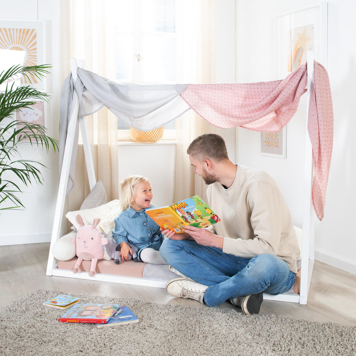 TIPPIBETT 70 x 140 cm Montessori Weiß - Weiß, Holzwerkstoff (70/140cm) - Roba
