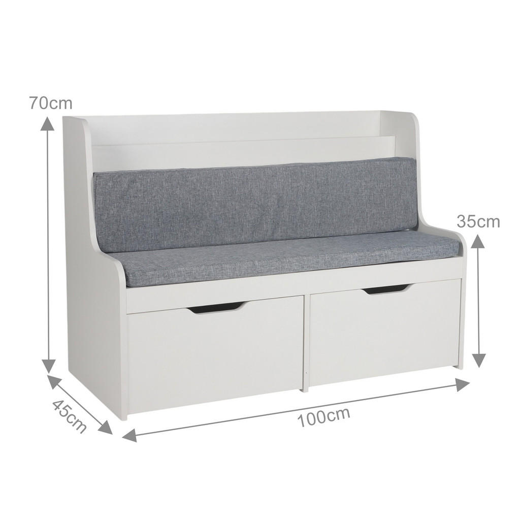 Thumbnail - Relaxdays Kinderbank, Mehrfarbig, Holzwerkstoff, Textil, 100x70x45 cm, Kinder- & Jugendzimmer, Kindermöbel, Kindersitzmö...