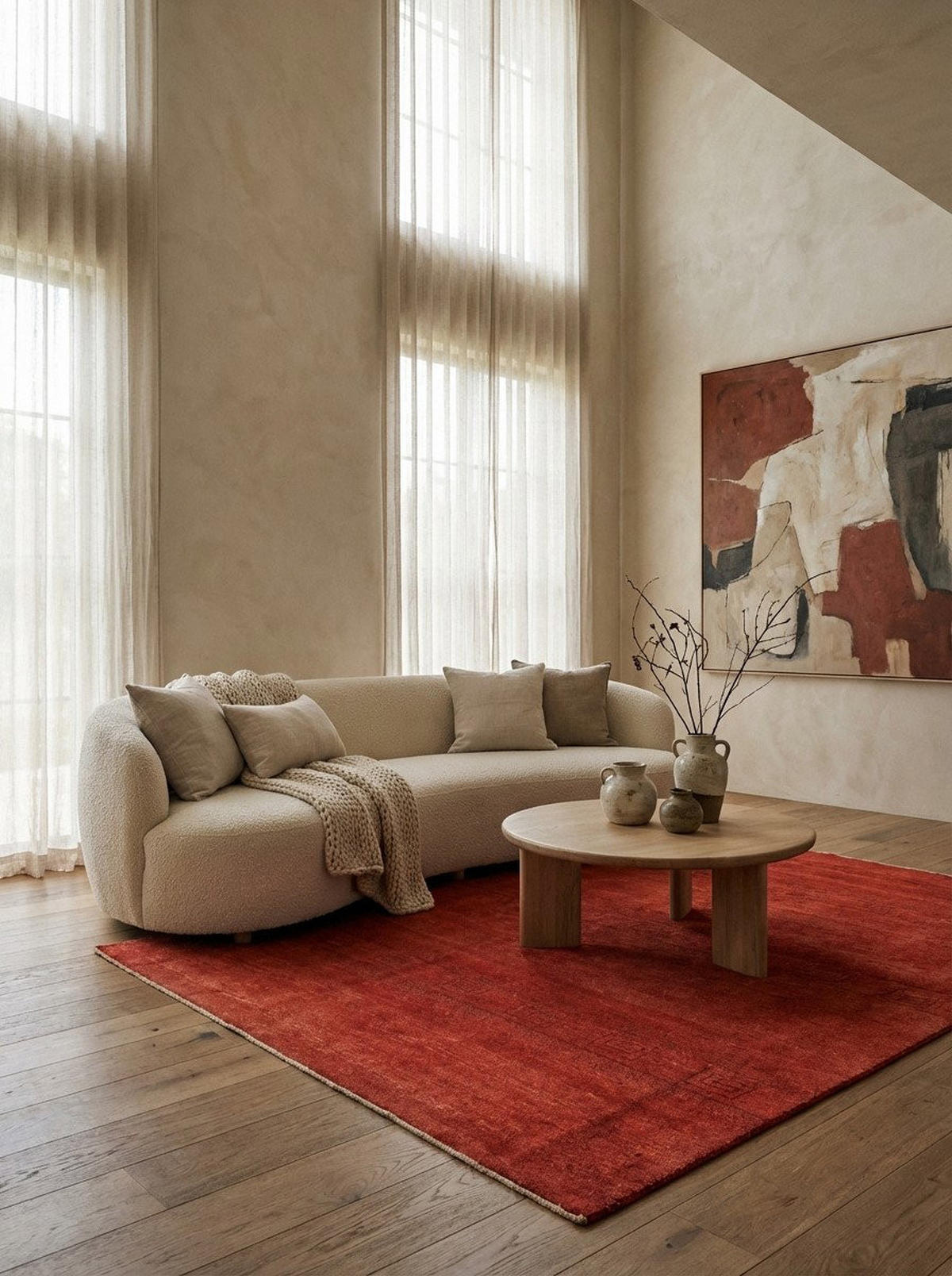 TEPPICH Rizbaf Rot 189/155 cm Schurwolle - Rot, Textil (155/189cm) - Looma